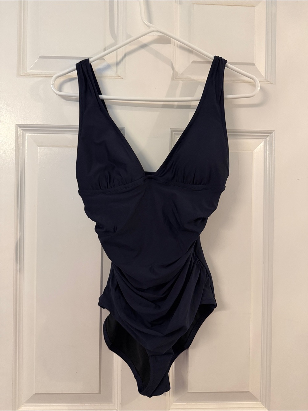 J. Crew Navy Ruched V-Neck One-Piece Swimsuit for Kids
